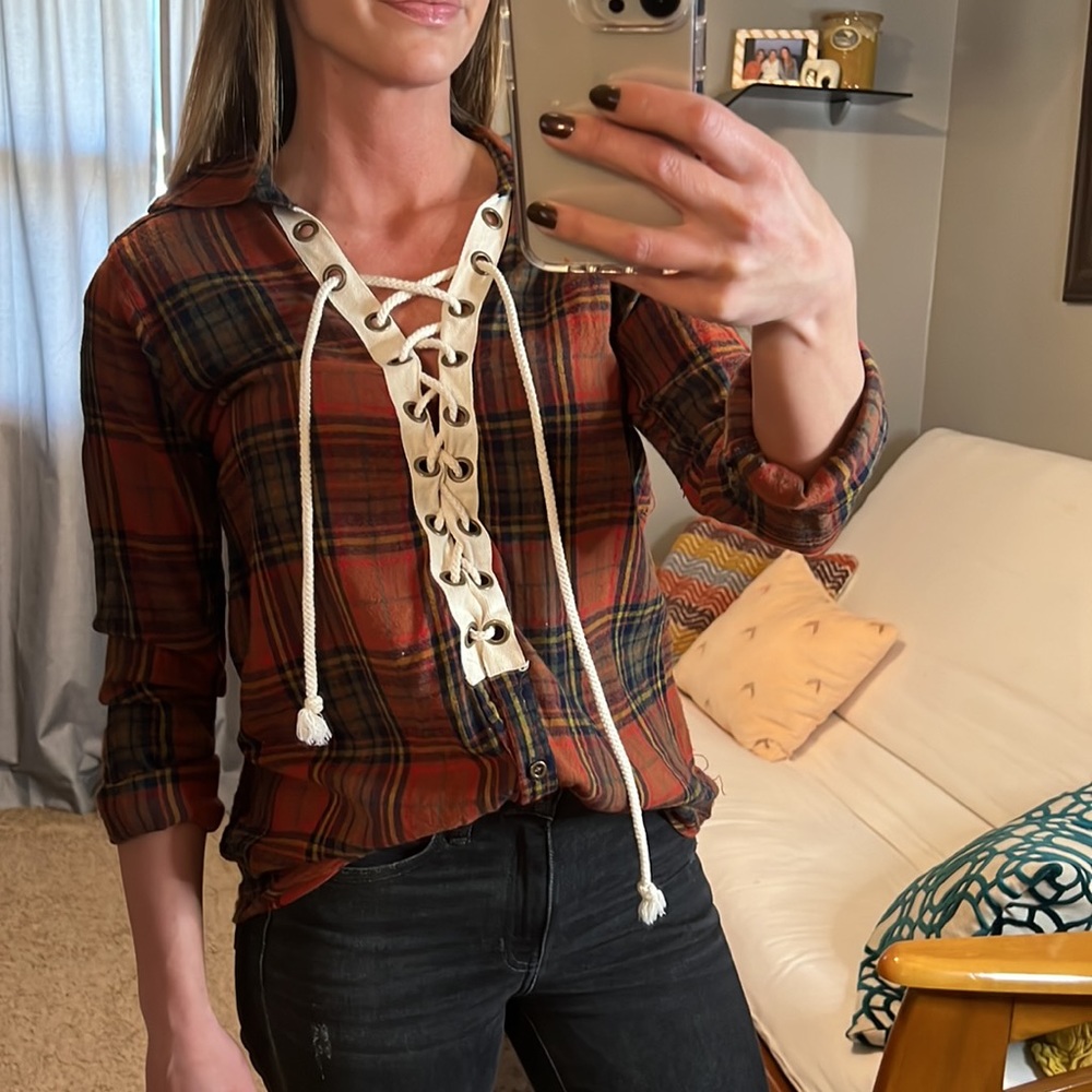 Tie Front Flannel